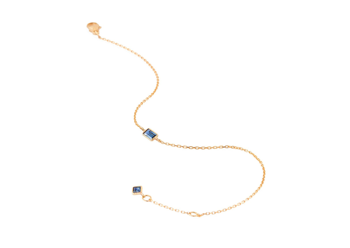Sapphire Bracelet 18k gold Stackable design 2
