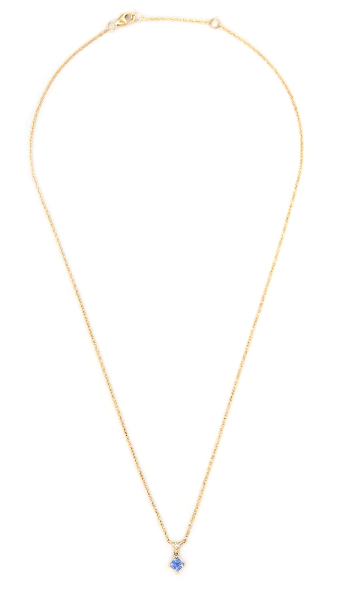 Sapphire & Diamond Whispers Necklace 18k gold handmade fine jewelry 4