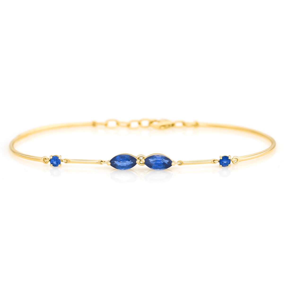 Sapphire Duo Bracelet 18k gold stackable design