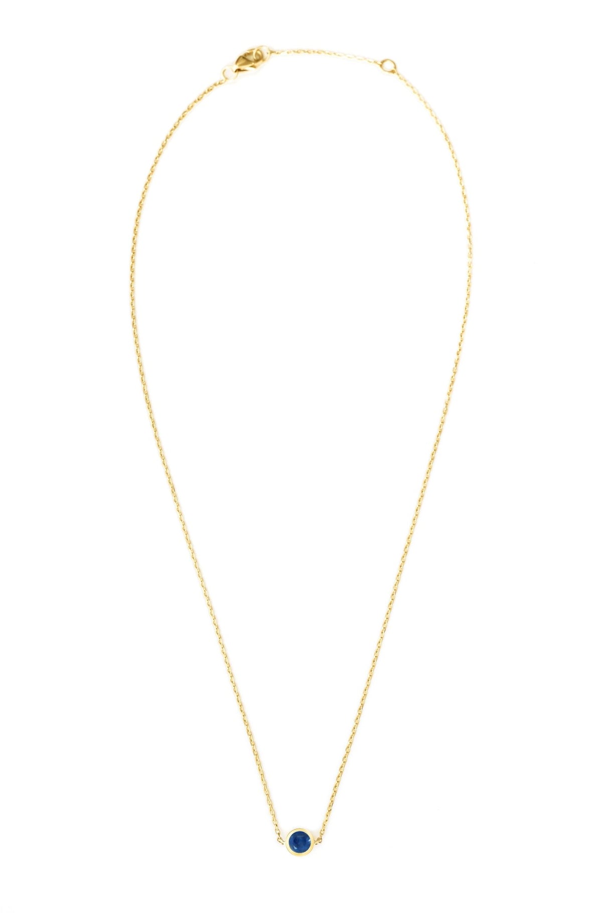 Gemstone Petite Button Necklace