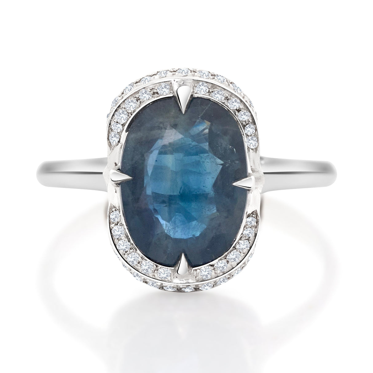 Siam Sapphire & Diamond Aurora Ring pt900 engagement ring