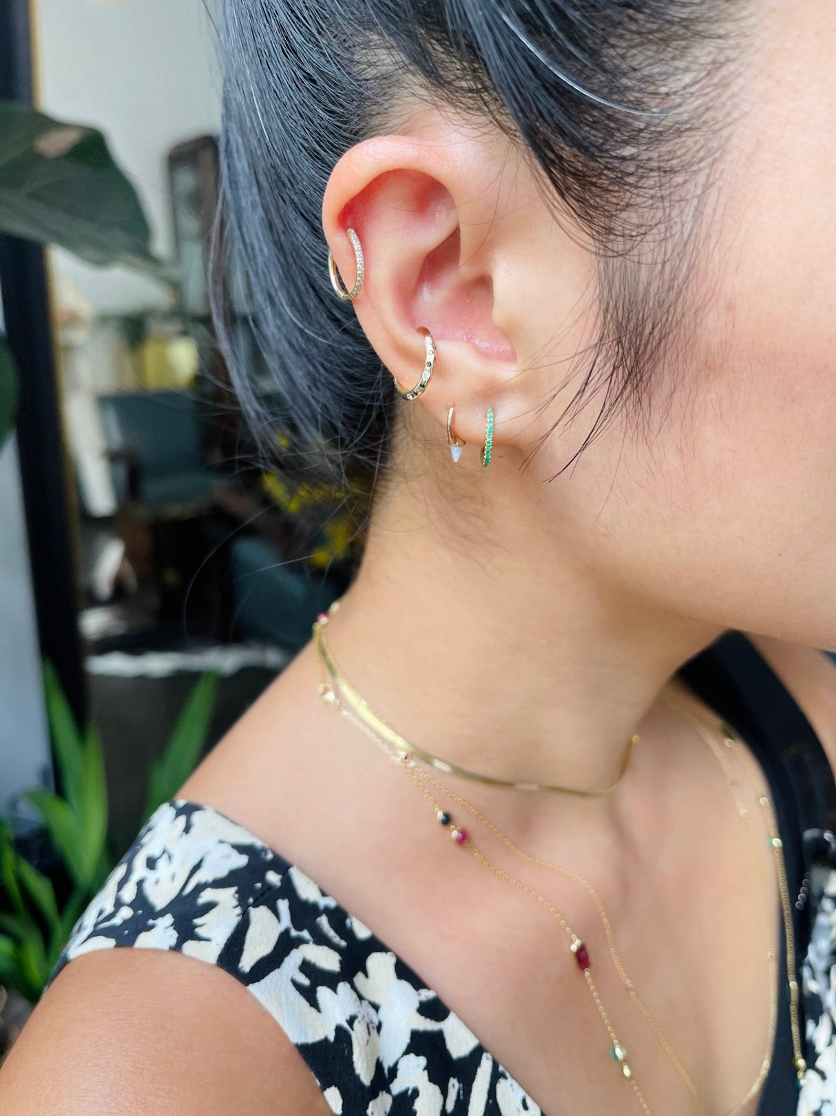 Spotted Diamond Ear Cuff