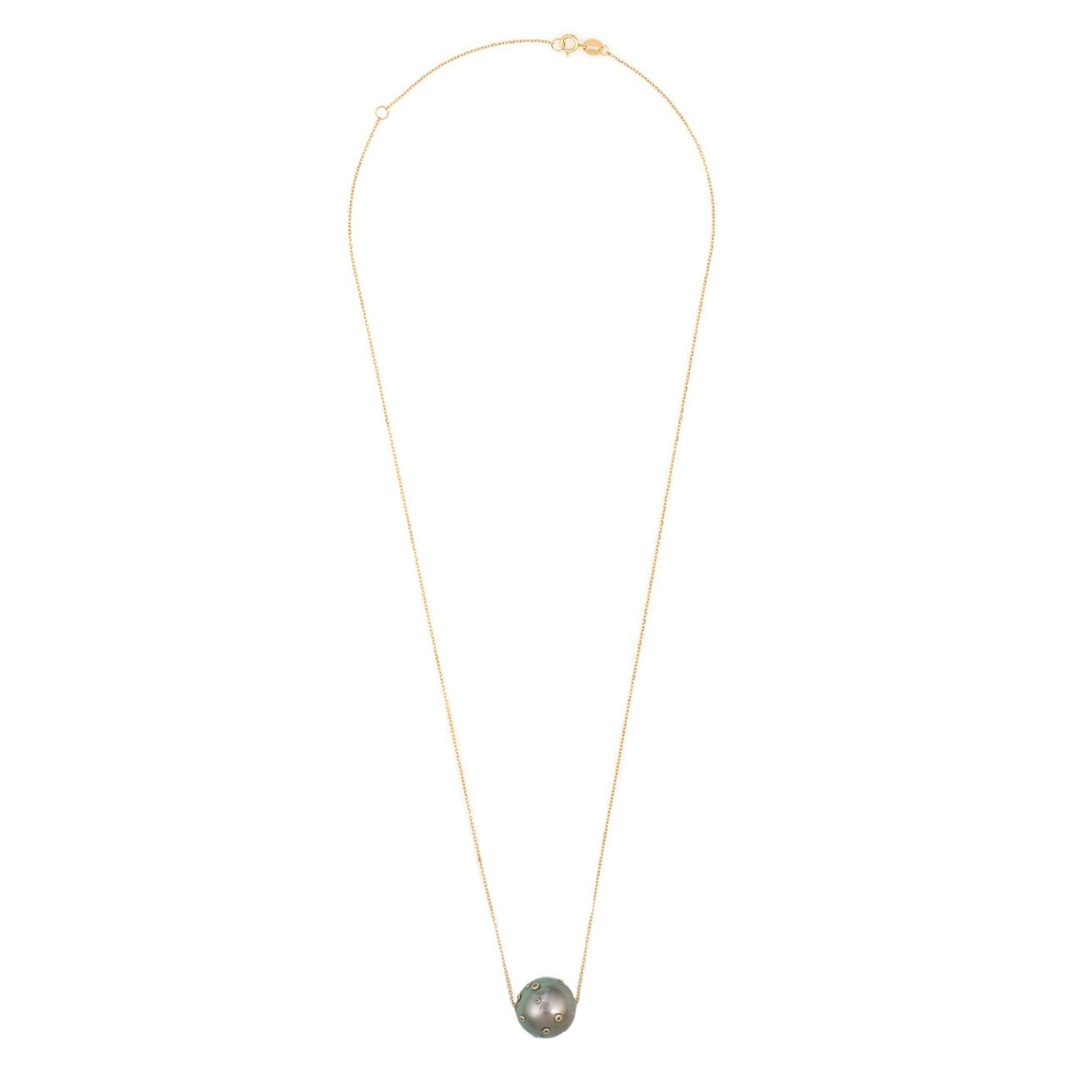 Tahitian Black Pearl & Diamond Constellation Necklace 18k gold handmade fine jewelry 2