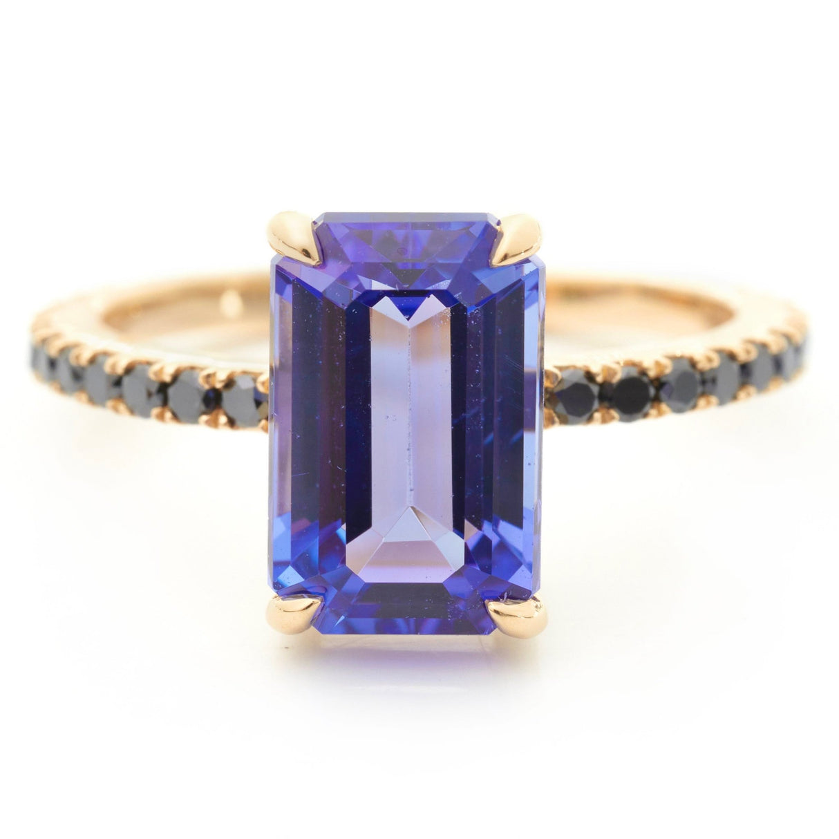 Tanzanite & Black Diamond Ring