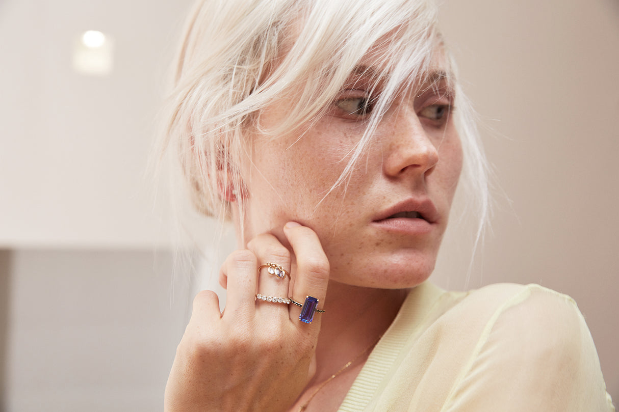 Tanzanite & Black Diamond Ring