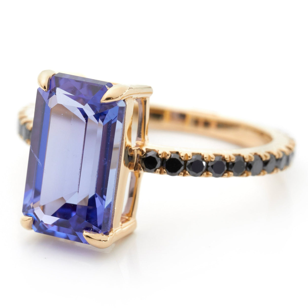 Tanzanite & Black Diamond Ring