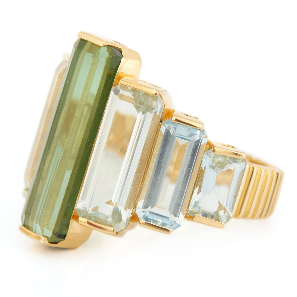 Tourmaline & Aquamarine Rhythm Ring