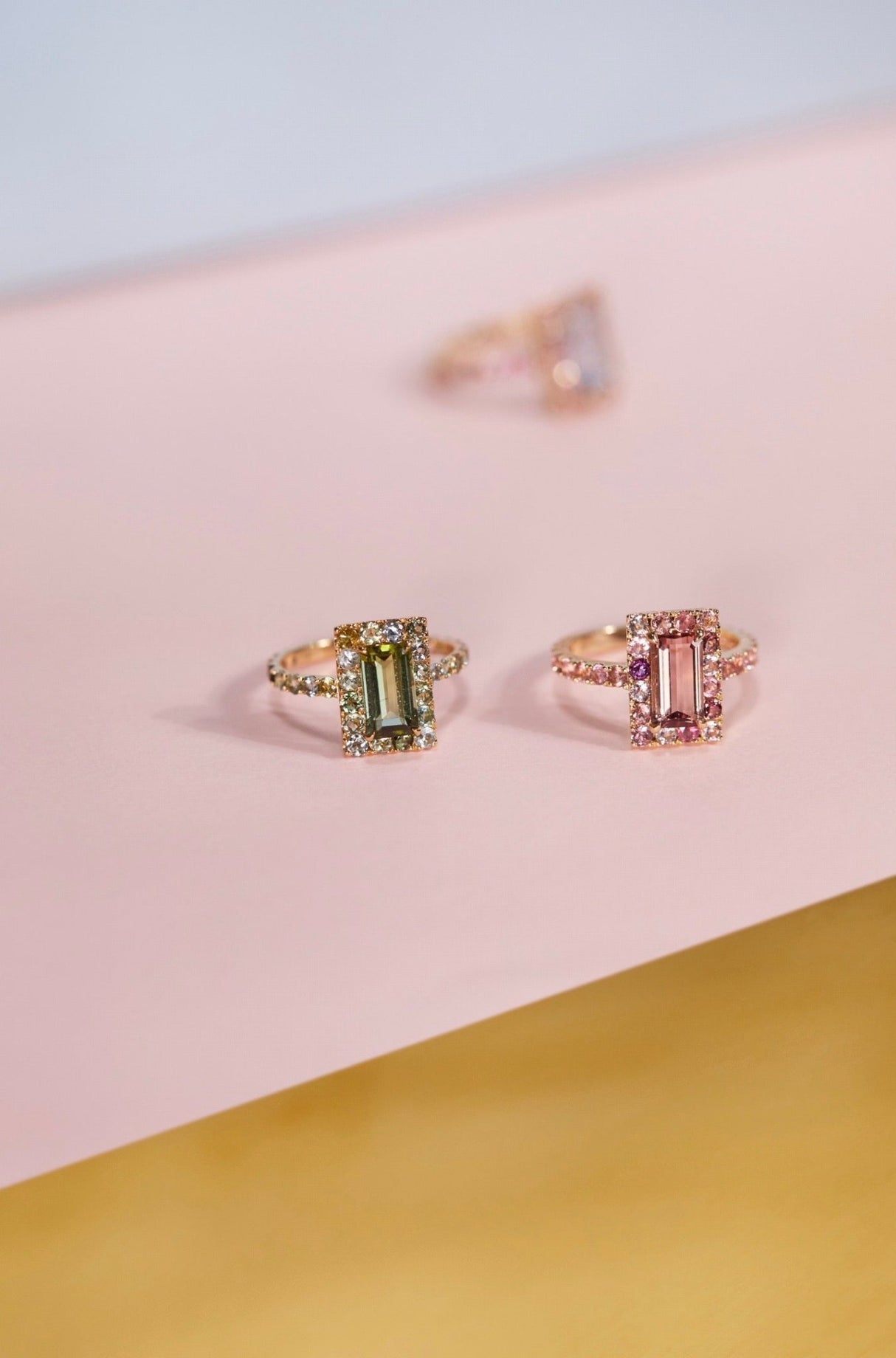 Tourmaline Bubble Gum Candy Ring 18k gold stackable ring 2