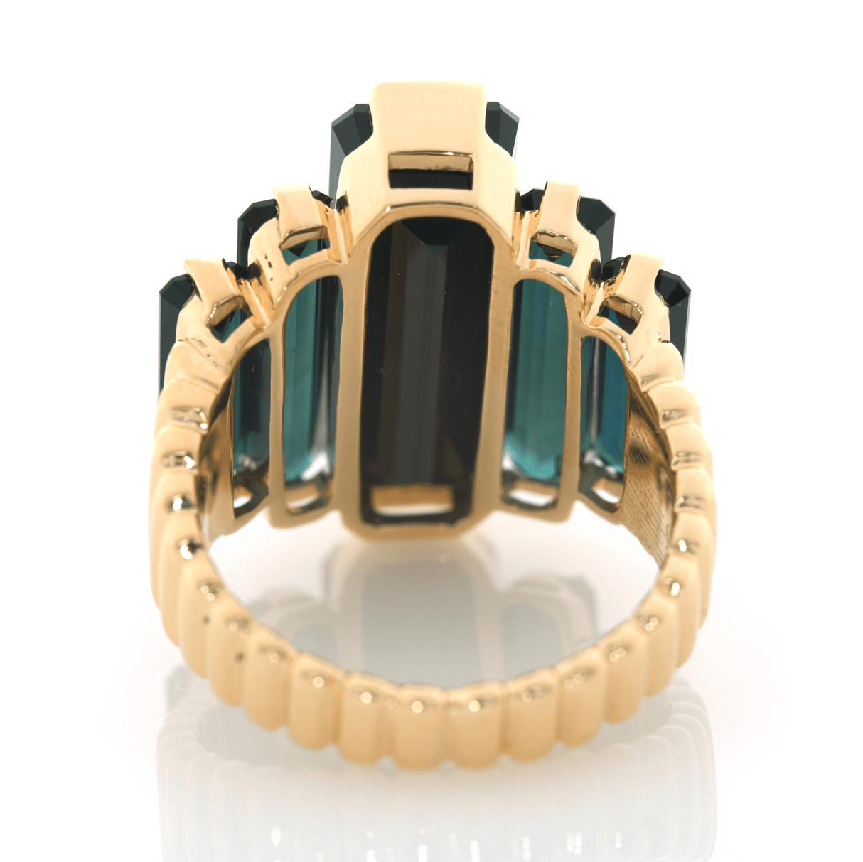 Tourmaline Rhythm Supreme Ring 18k gold engagement ring back view