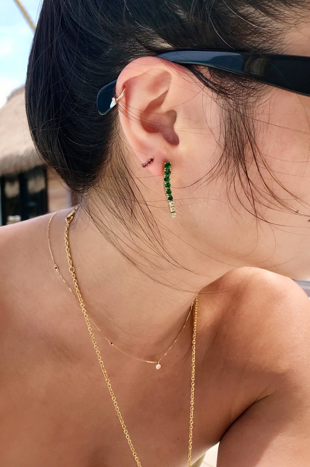 Tsavorite & Canary Diamond Dream Links Earrings