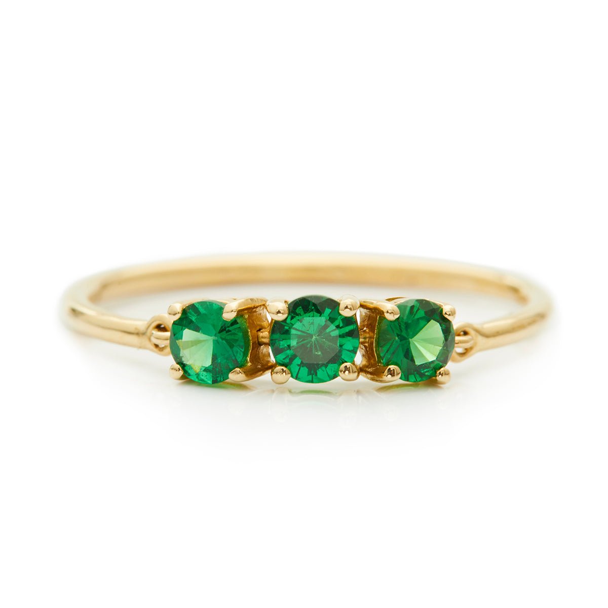Tsavorite Flexi Ring 18k gold stackable ring