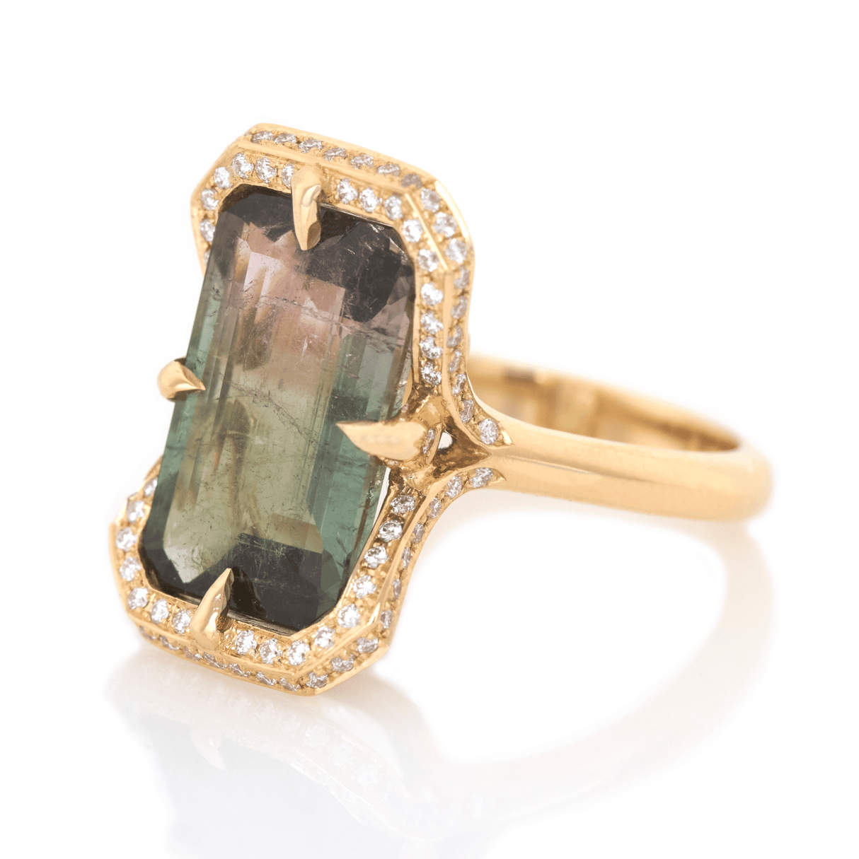 Watermelon Tourmaline Aurora Supreme Ring 18K engagement ring 1