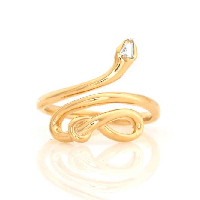 Articulated Aquamarine Snake Ring