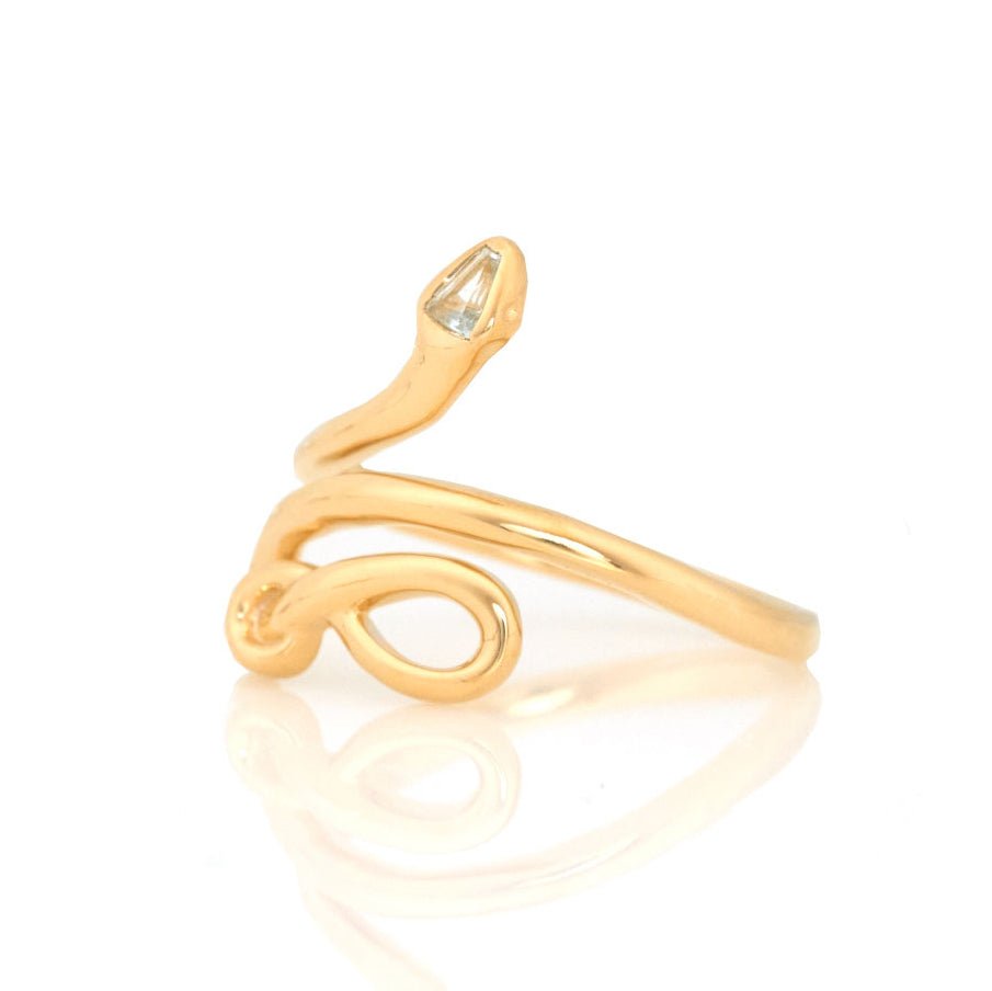 Articulated Aquamarine Snake Ring