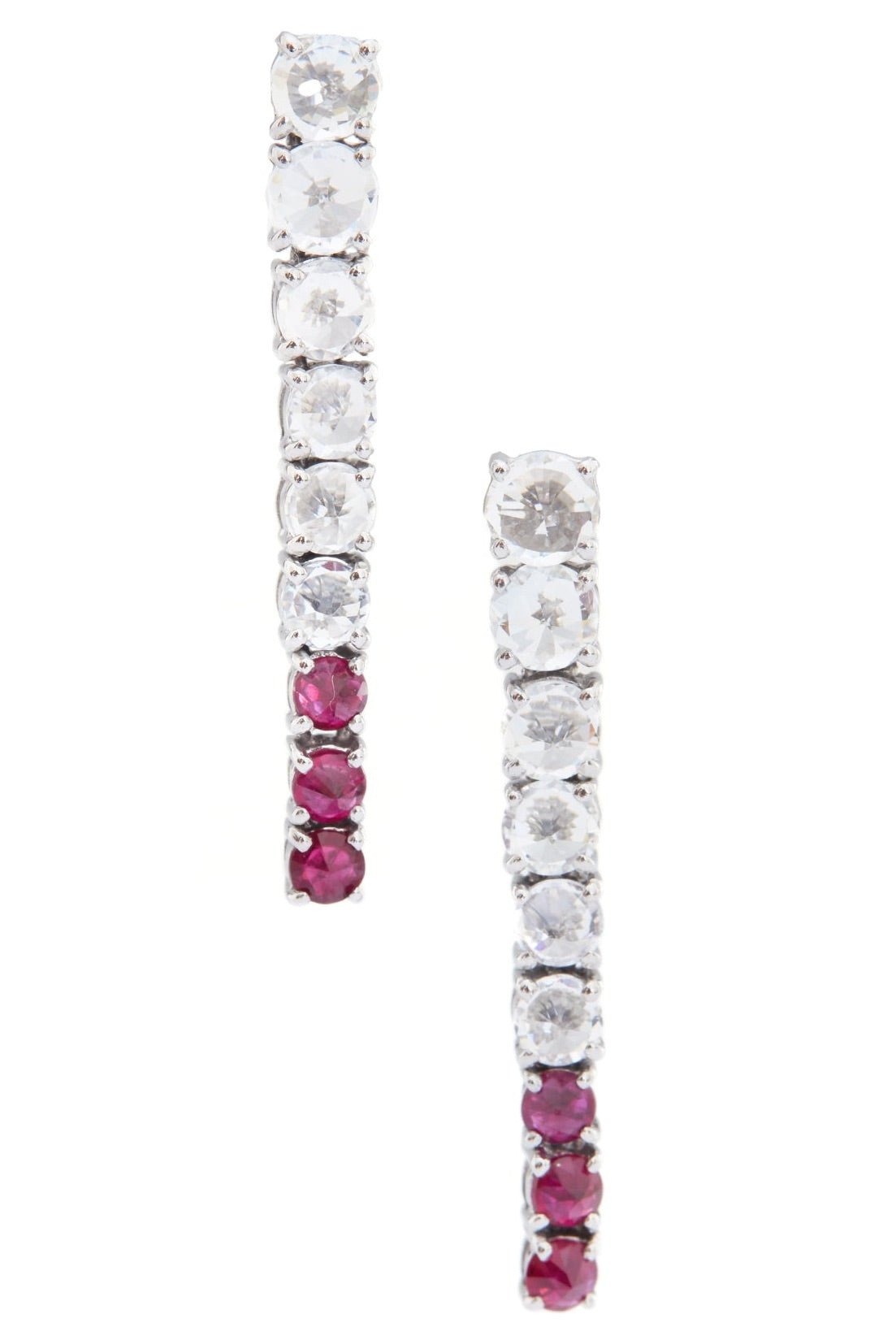 White Sapphire & Ruby Dream Links Earrings