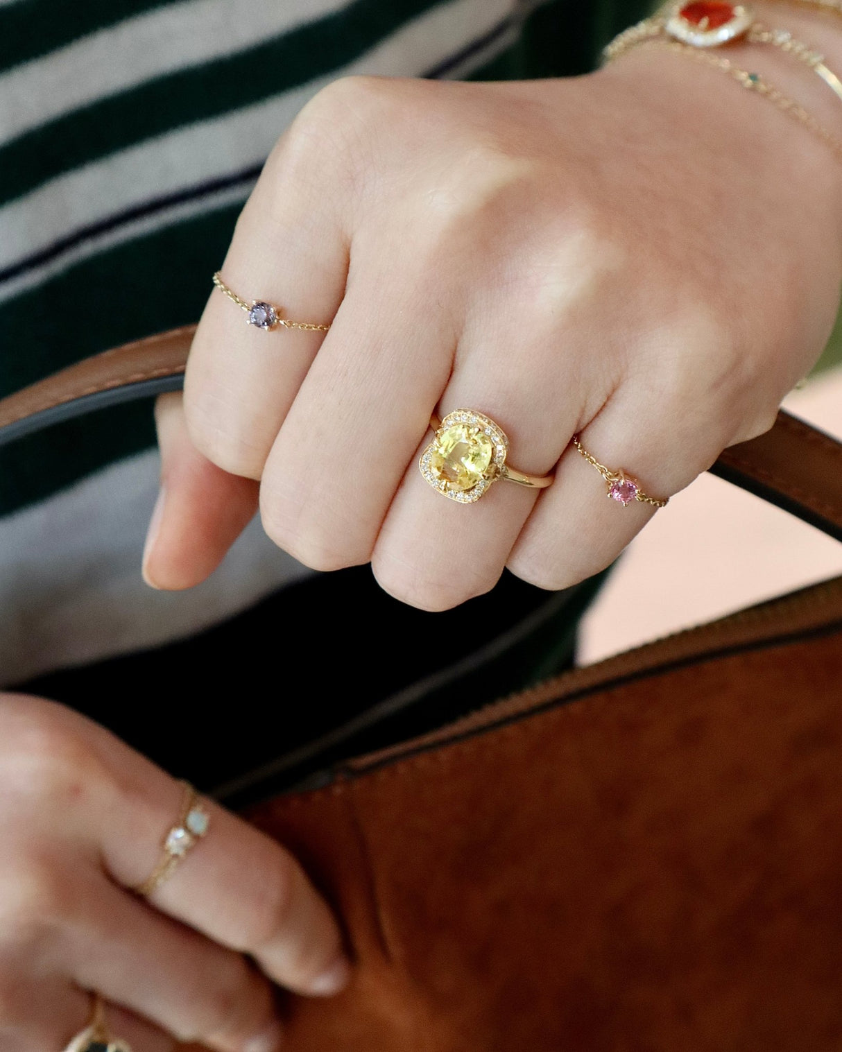 Yellow Sapphire Aurora Ring
