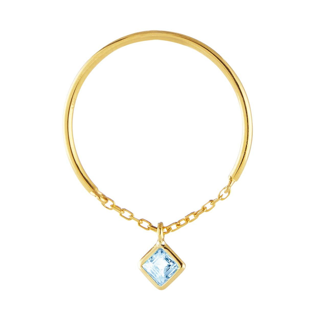 Yi Collection x Opening Ceremony March Aquamarine Half Chain Ring: Silver With 14K Gold Plating