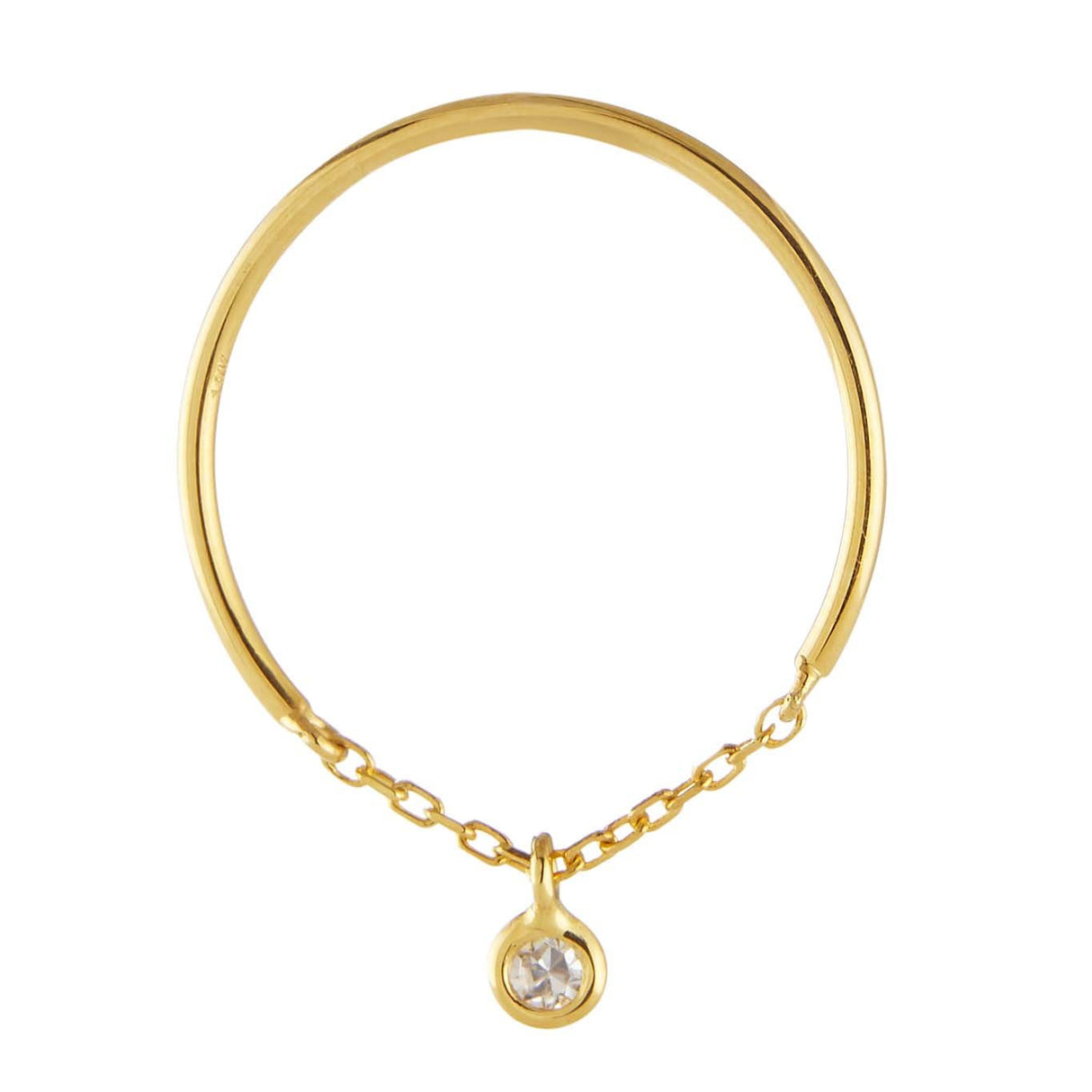 Yi Collection x Opening Ceremony Diamond Half Chain Ring: Silver With 14K Gold Plating