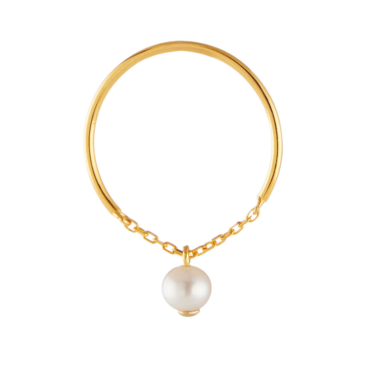 Yi Collection x Opening Ceremony June Pearl Half Chain Ring: Silver With 14K Gold Plating