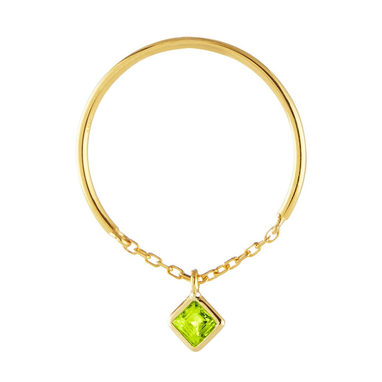 Yi Collection x Opening Ceremony August Peridot Half Chain Ring: Silver With 14K Gold Plating