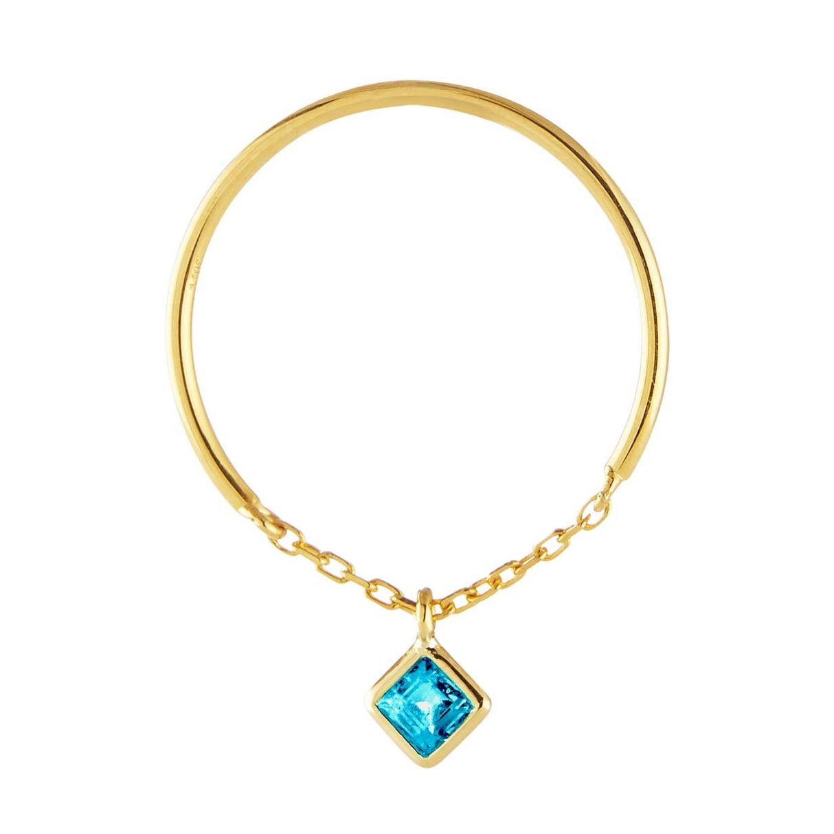 Yi Collection x Opening Ceremony December Topaz Half Chain Ring: Silver With 14K Gold Plating
