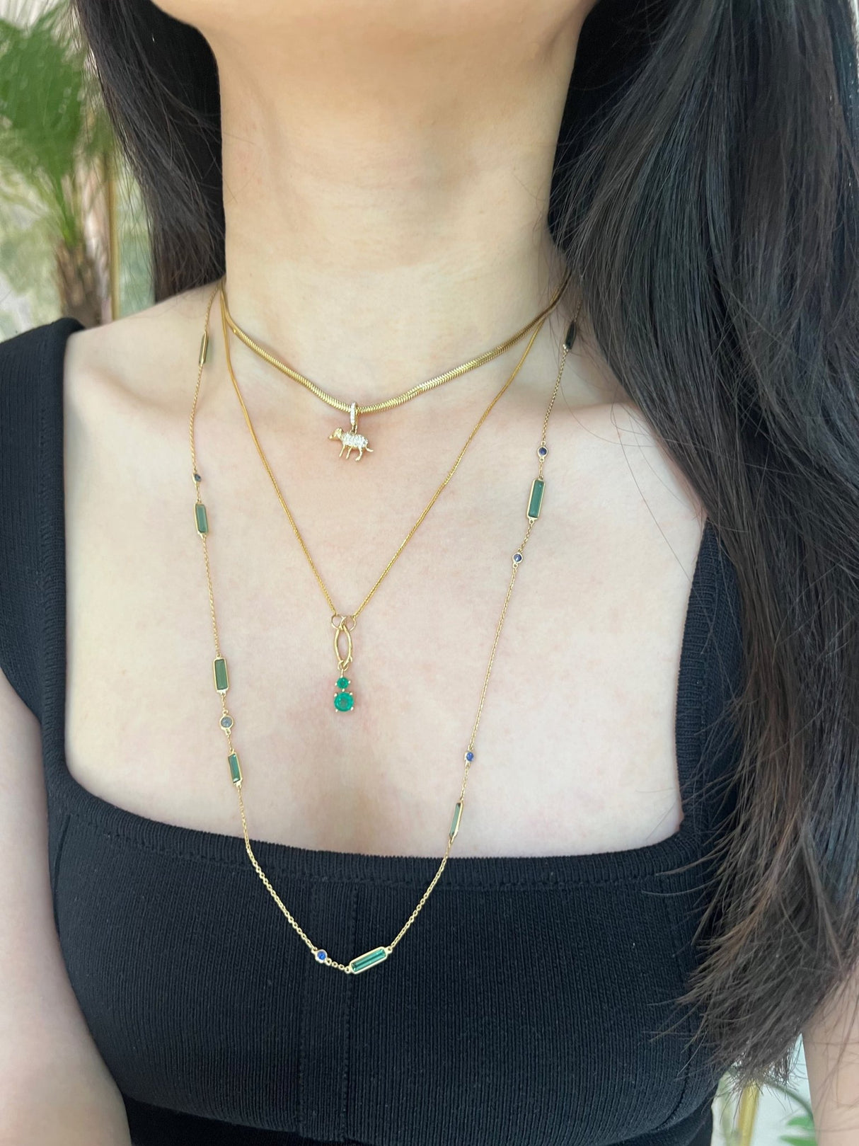 Zodiac Ox Pendant on model 2