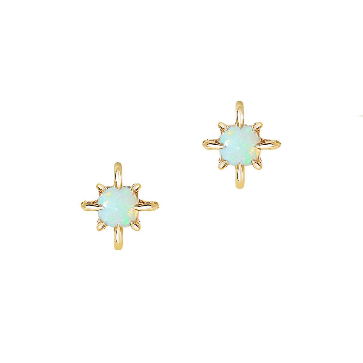 Australian opal birthstone earrings in 14k