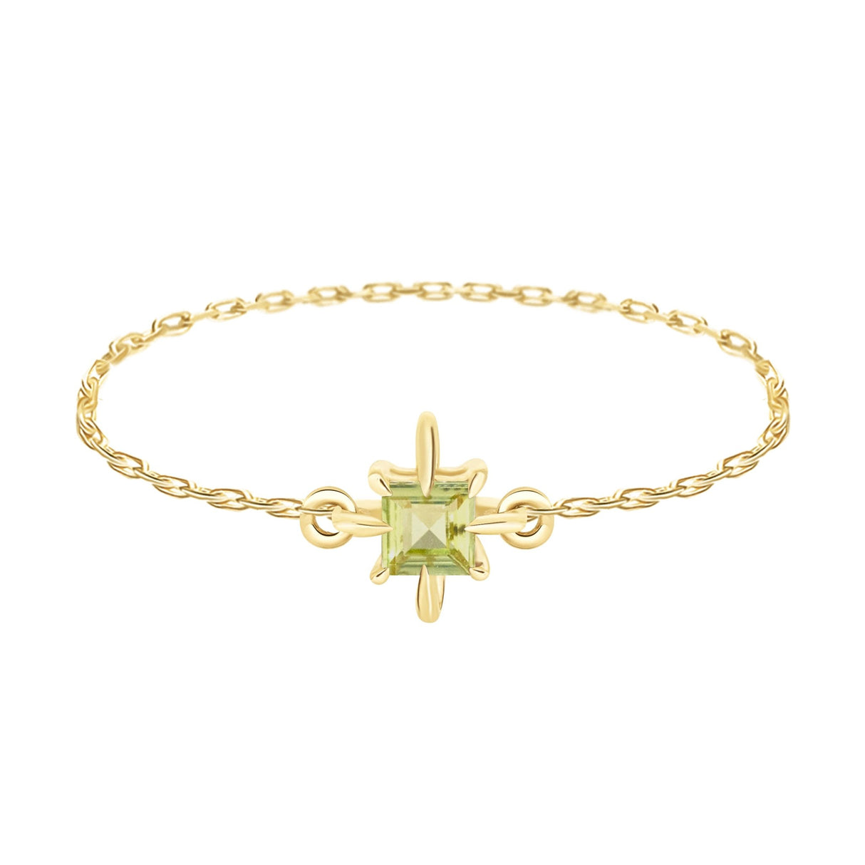 Peridot Birthstone Petite Circle Diamond Ring 14k gold stackable ring