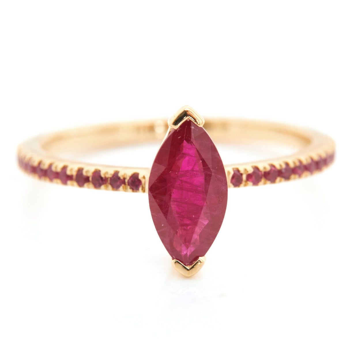 Ruby Marquise Essentials Ring 18k gold stackable ring