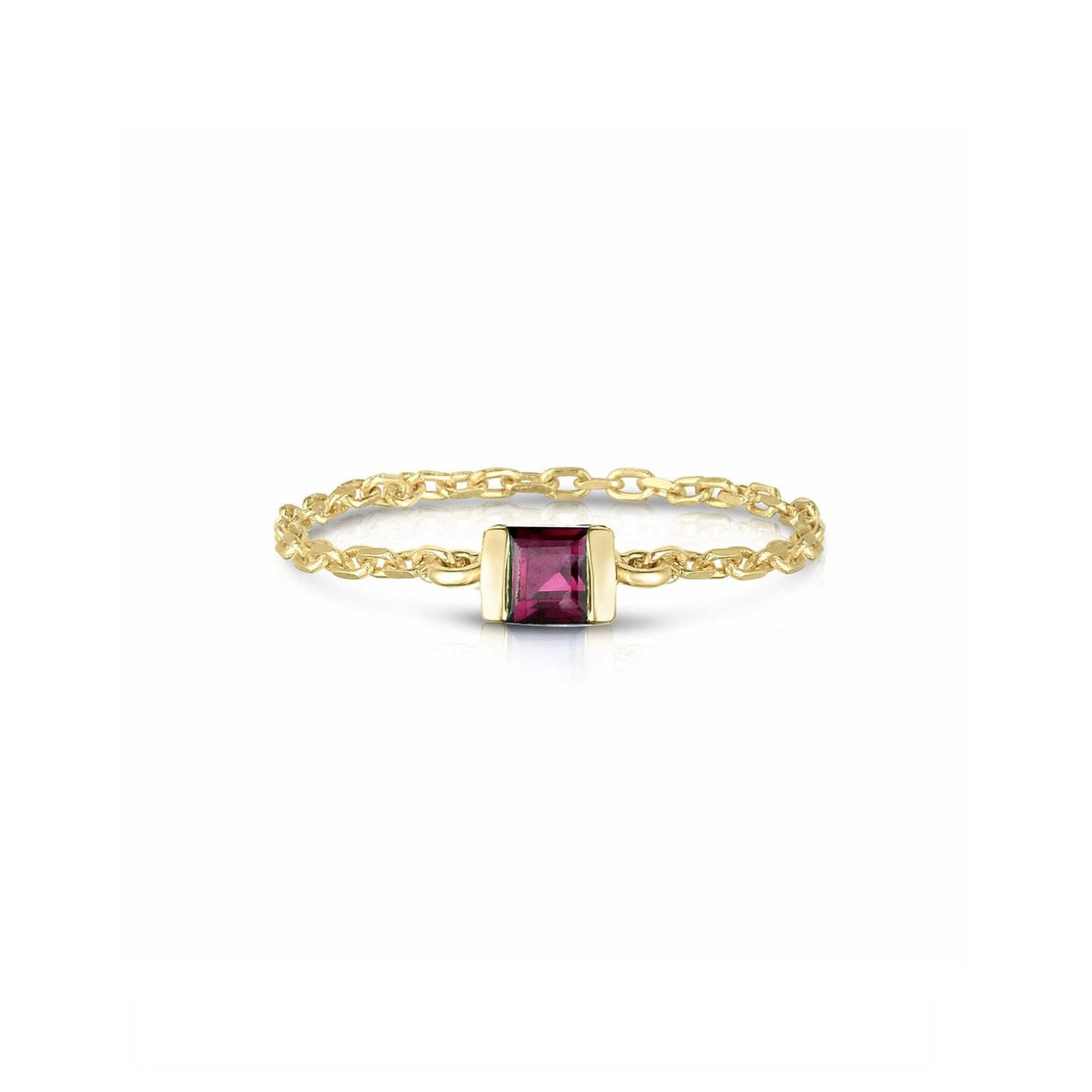 Ruby Petite Chain Ring 14k gold Stackable rings