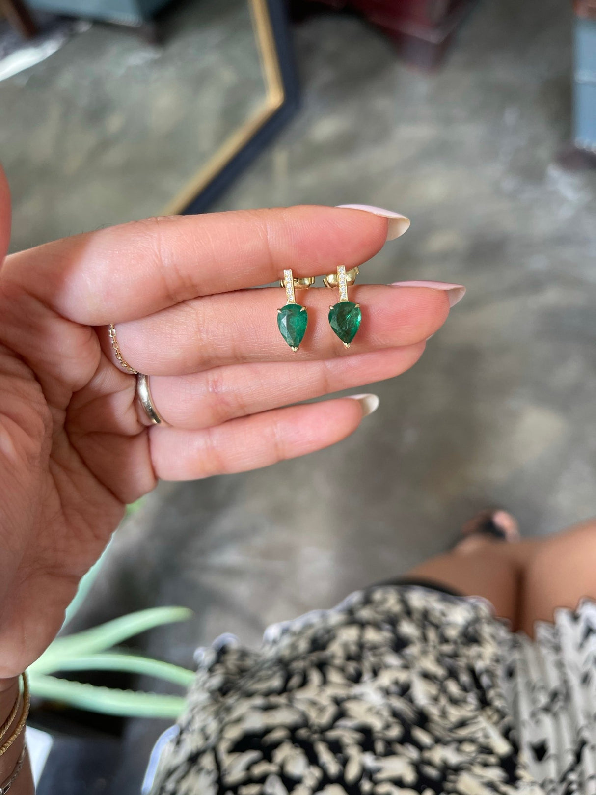 Emerald & Diamond Dewdrop Earrings