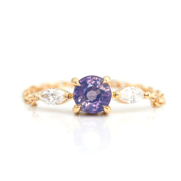 Ceylon color change sapphire & diamond dream weaver chain ring