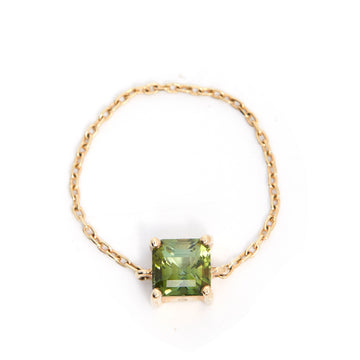Ascher green Tourmaline Chain Ring