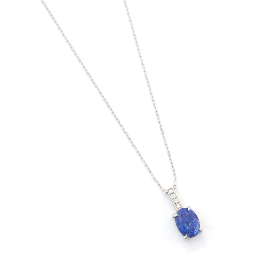 Ceylon Sapphire and Diamond Platinum necklace