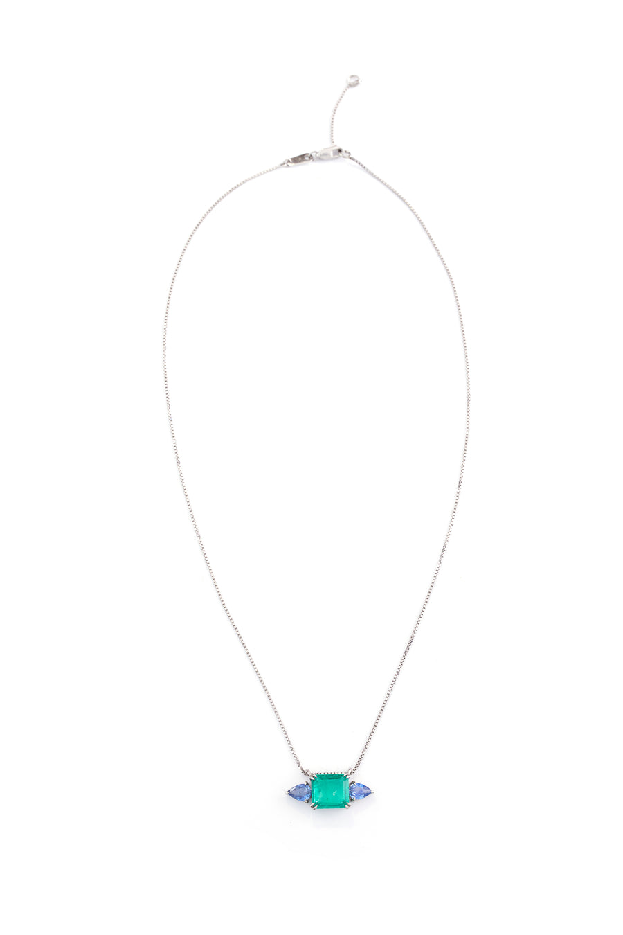 Emerald & sapphire nexus pendant necklace