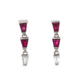 Ruby & Diamond Platinum Earrings