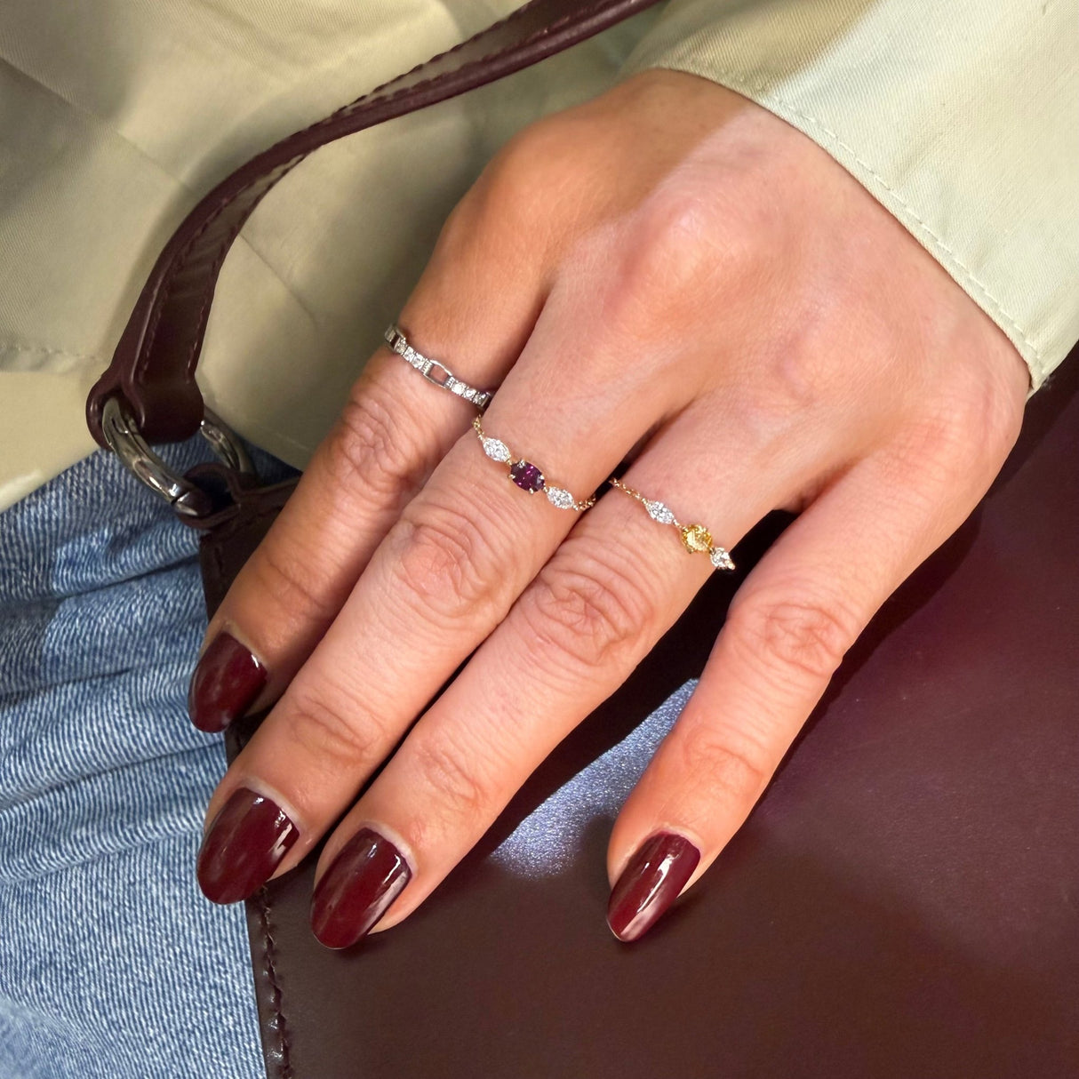 Purple Diamond Dream Weaver Chain Ring