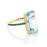Aquamarine & Emerald Spring Ring
