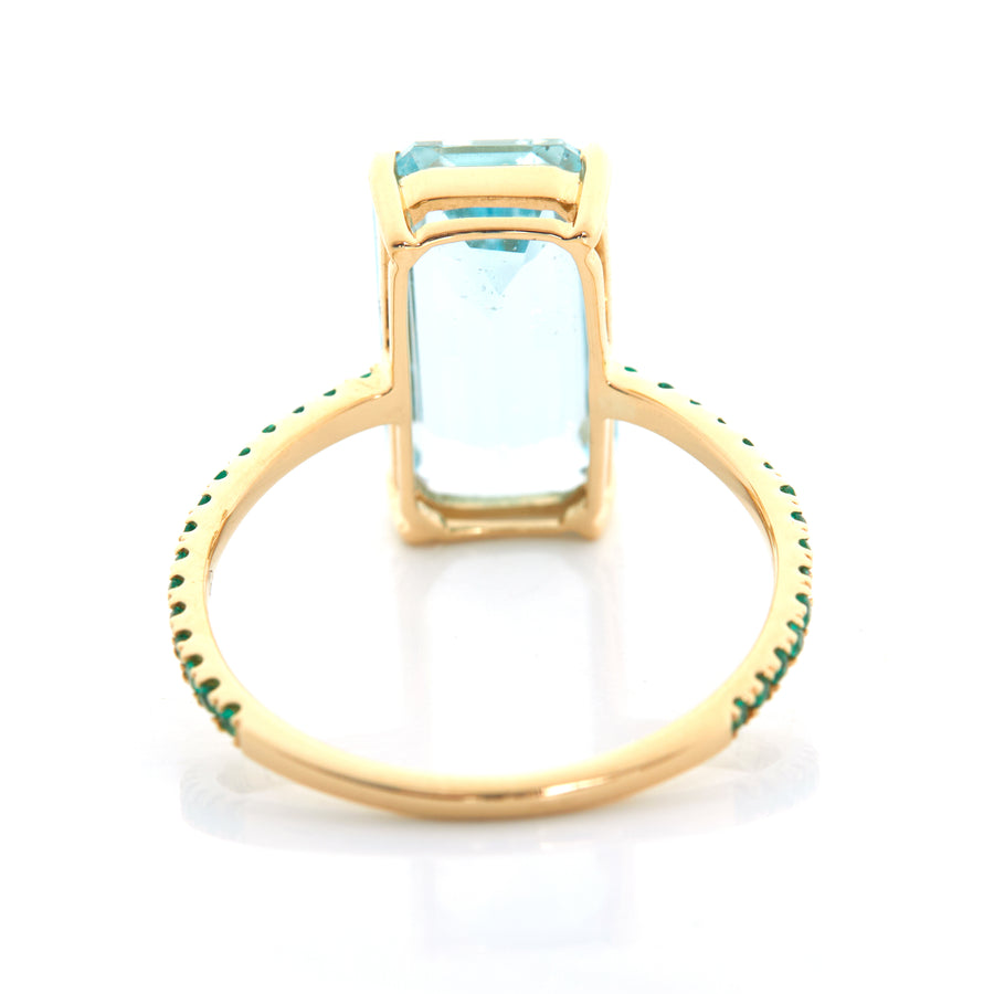 Aquamarine & Emerald Spring Ring