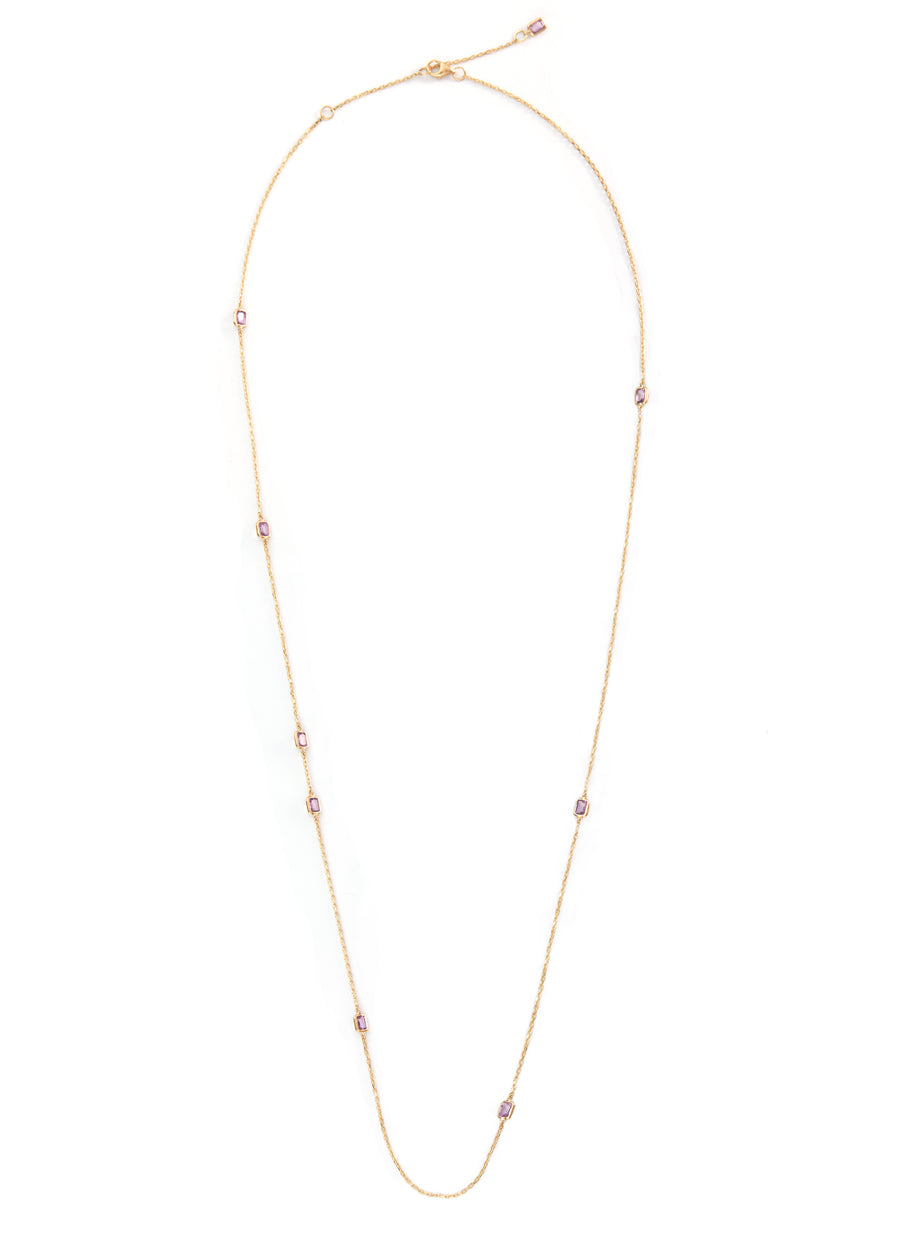 Pink Sapphire dot Necklace