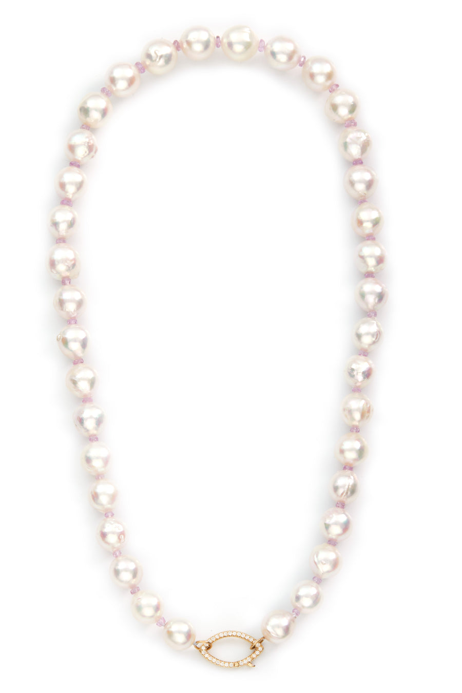 Akoya Pearl & pink sapphire Aphrodite necklace