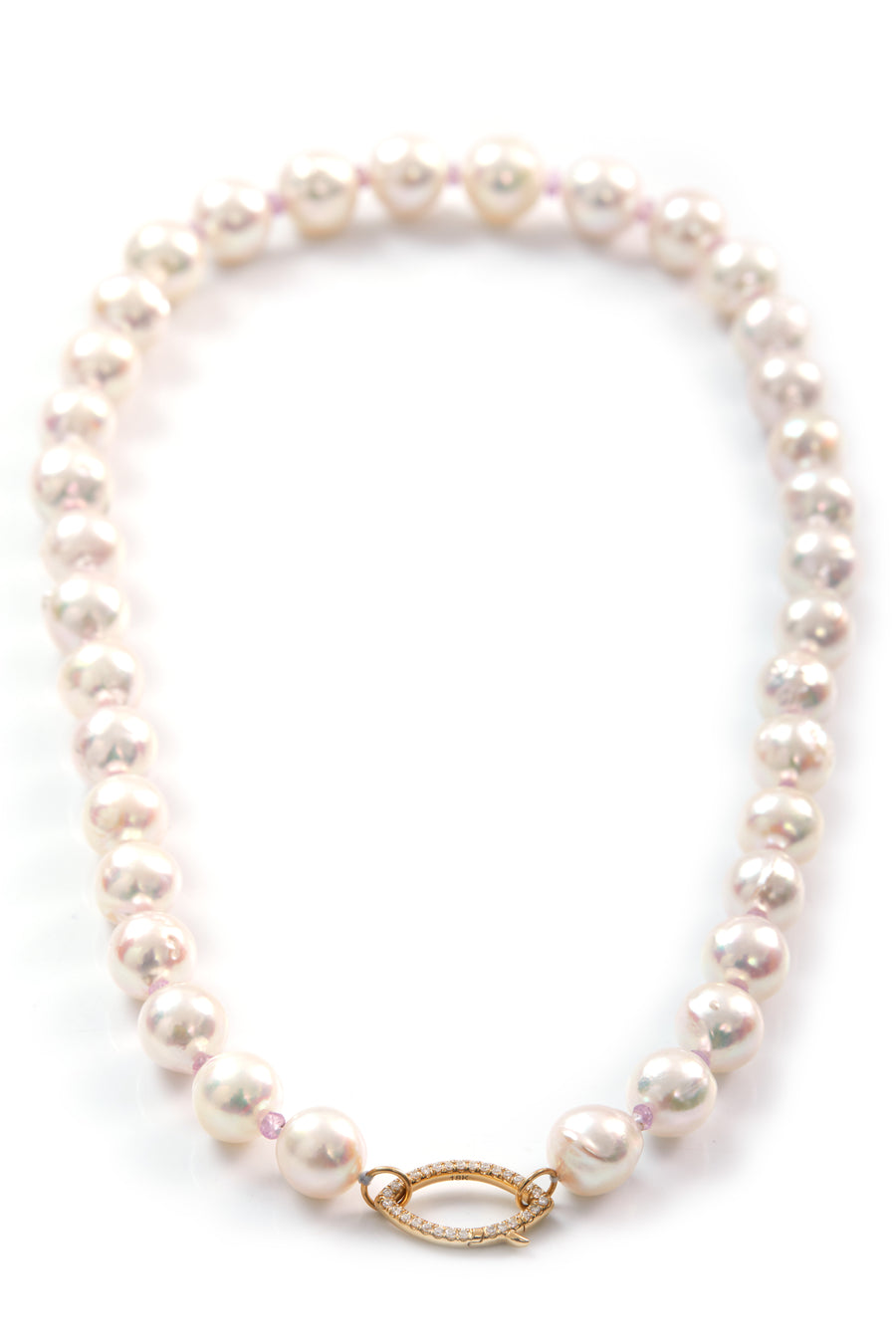 Akoya Pearl & pink sapphire Aphrodite necklace