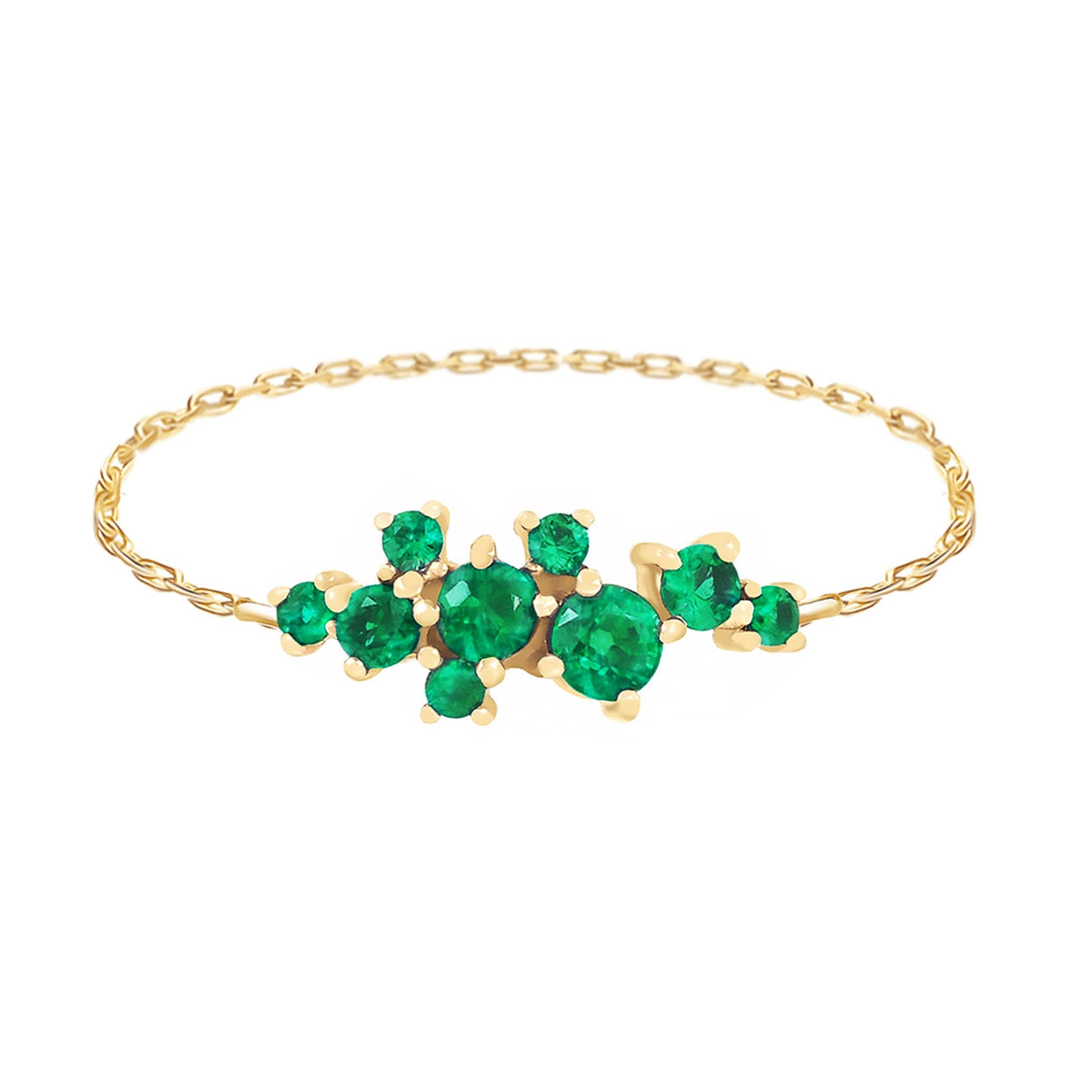 Gemstone Cluster Chain Rings