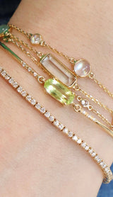 Vivid Yellow Chrysoberyl & Diamond Bangle