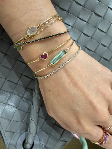 Mint Tourmaline Bar Bangle