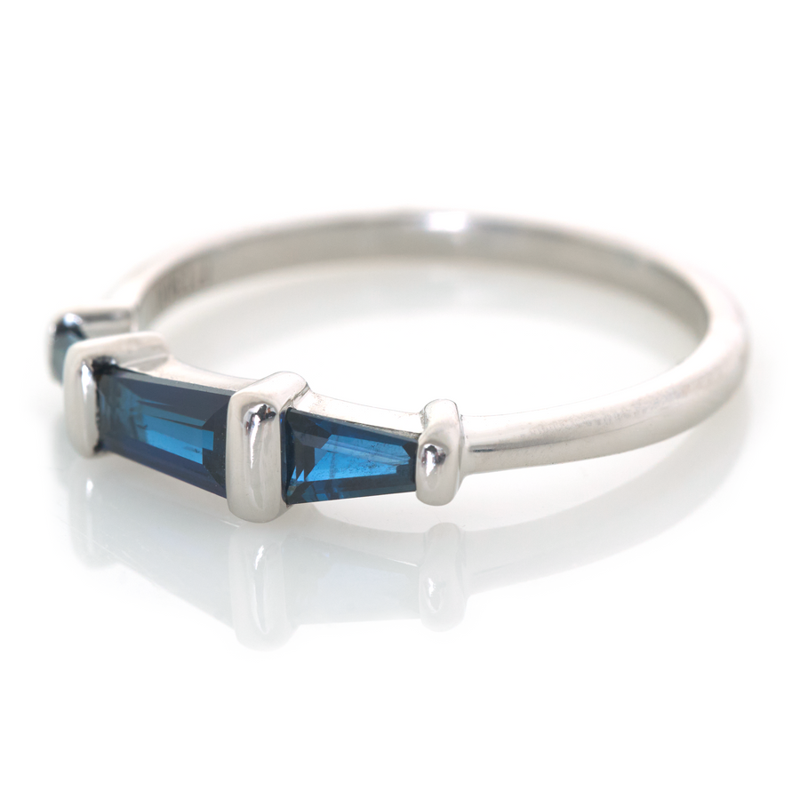 Sapphire Platinum Asymmetric Ring