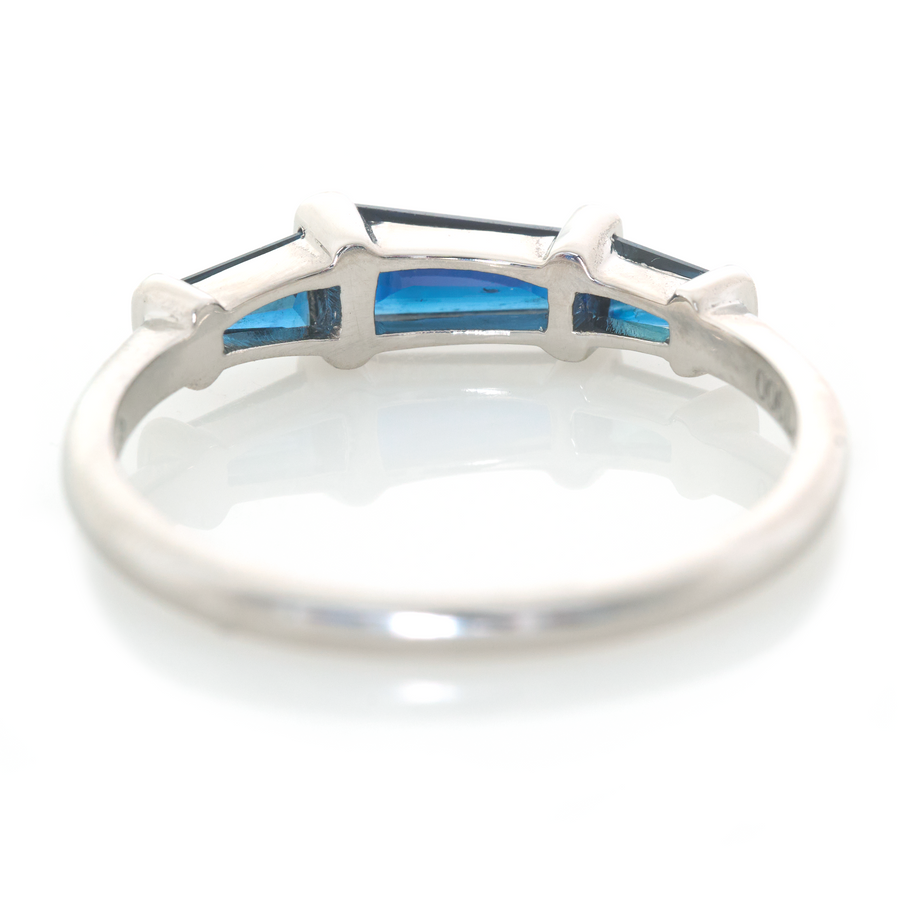 Sapphire Platinum Asymmetric Ring