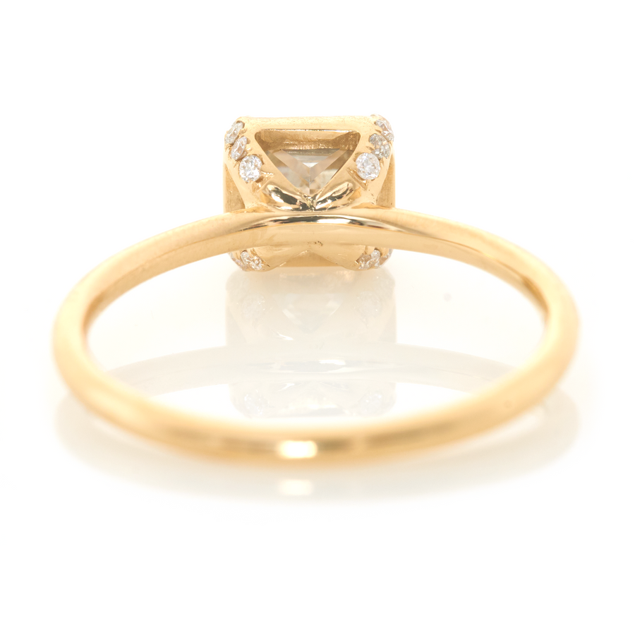 Radiant Champagne Diamond Compass Ring