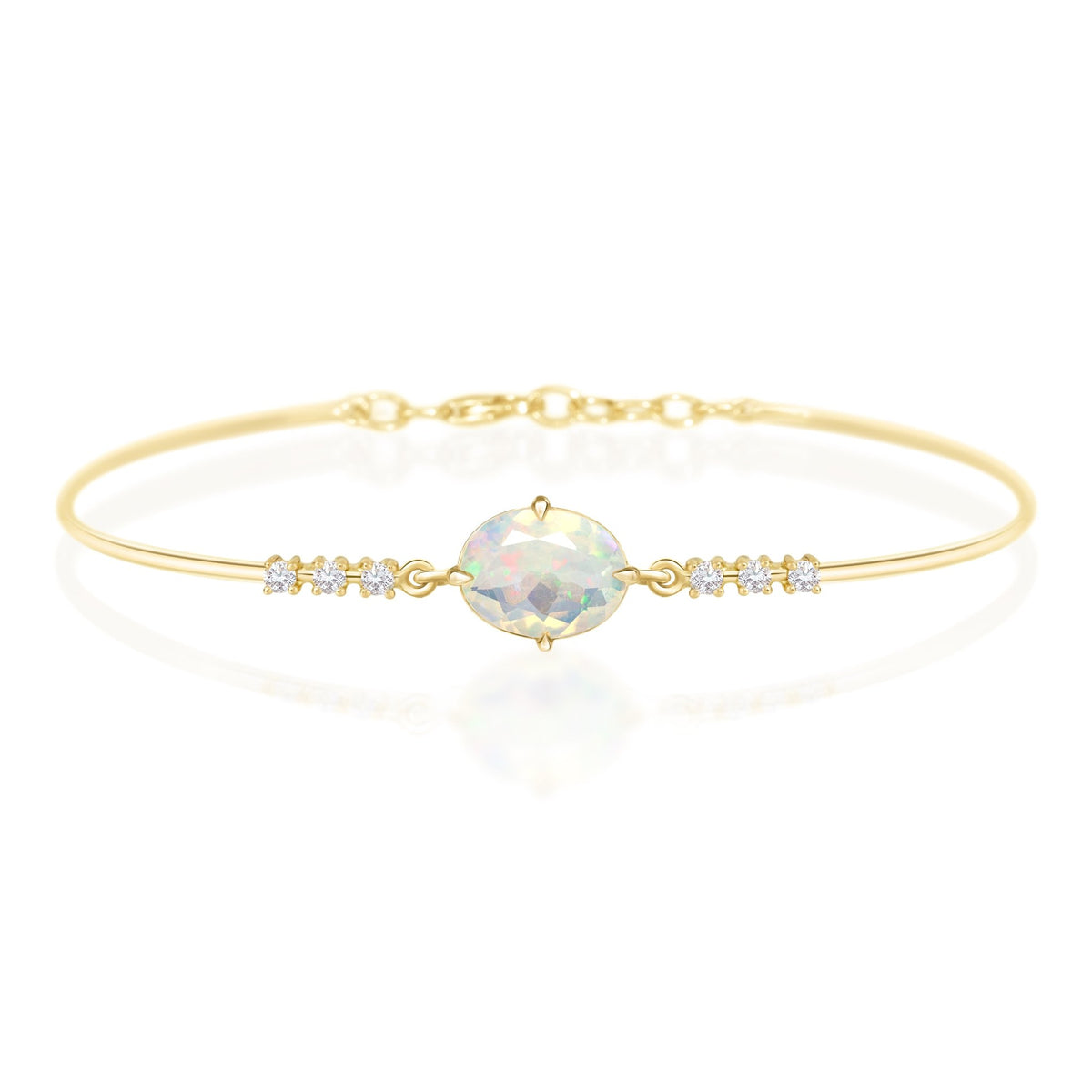 Jelly Opal & Diamond Compass Bangle