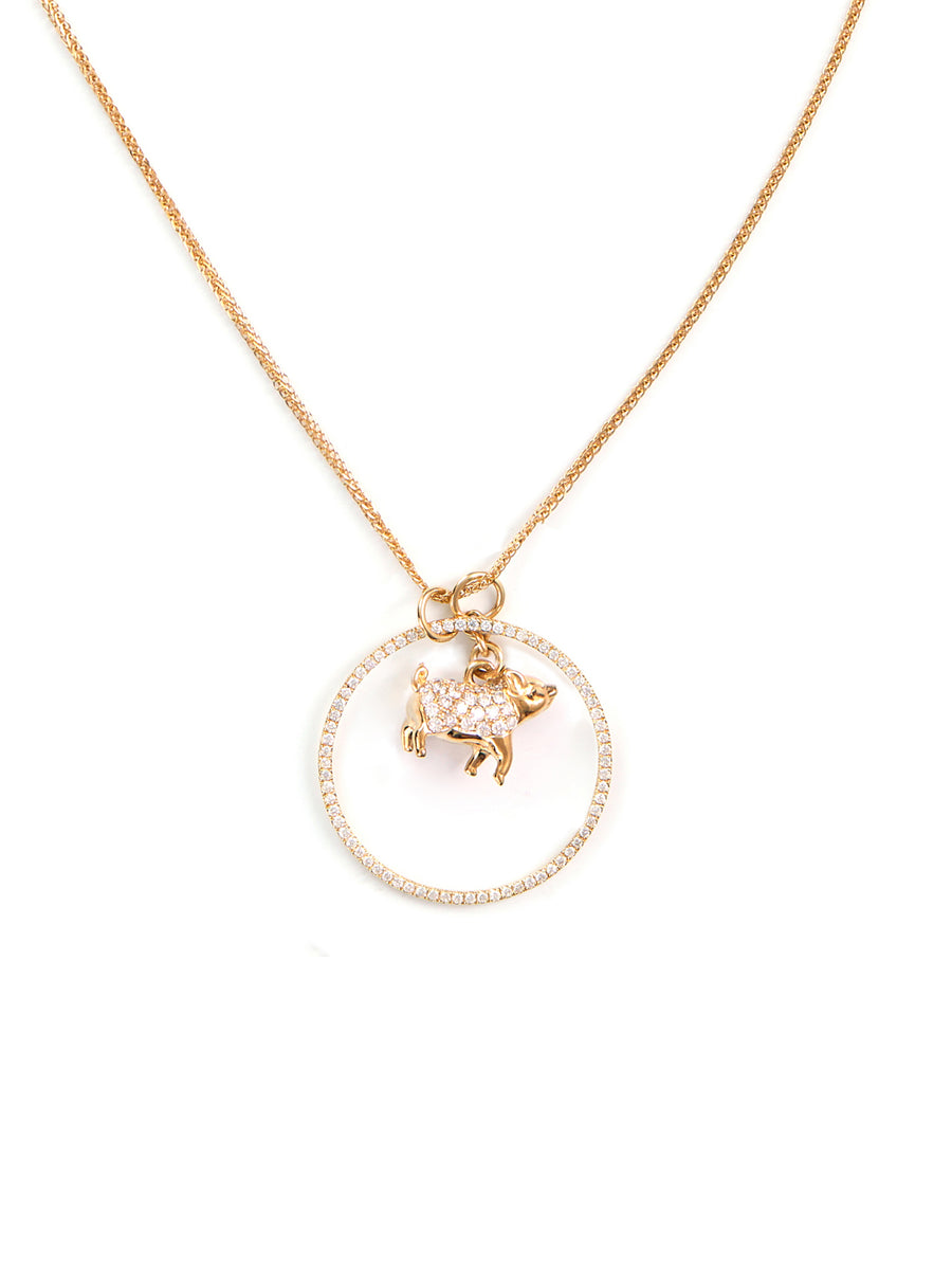 Zodiac Pig Pendant Necklace